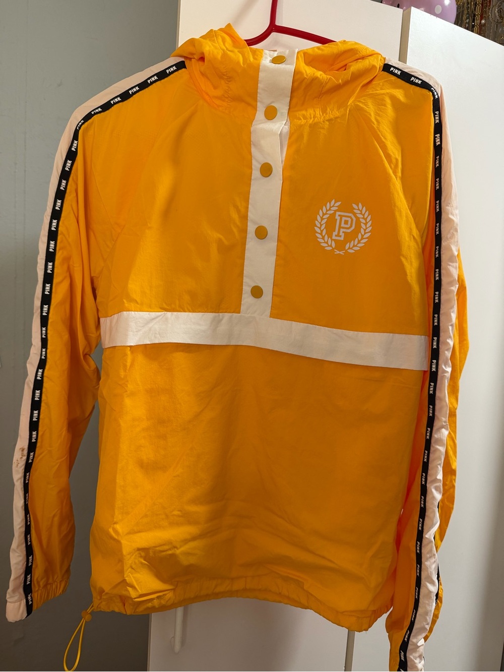 PINK Victoria's Secret Yellow Hooded Pullover Jacket
